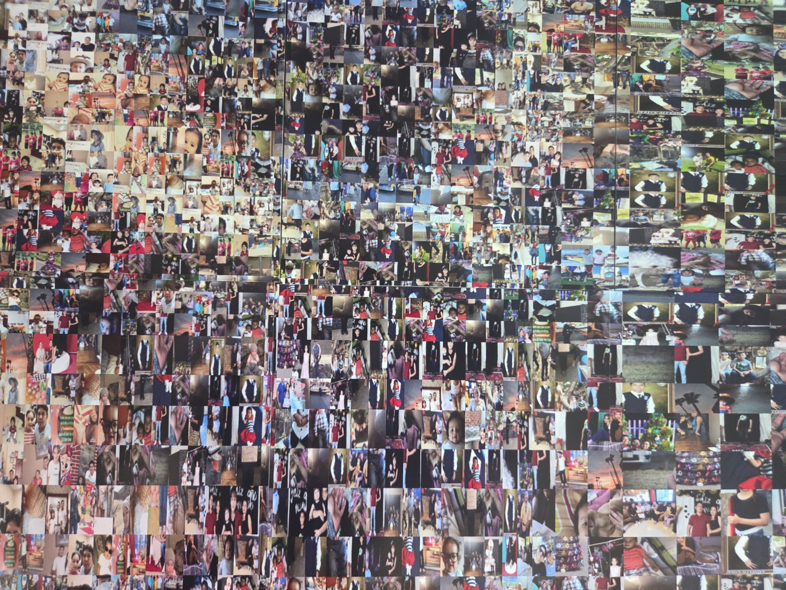 Glare-free close view of actual printed family photographs in Inheritance of Light, showing relatives, children, celebrations and everyday memories.